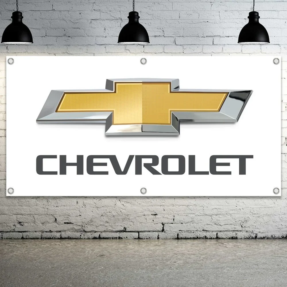 CHEVROLET Automotive Logo Vinyl Banner 3ft. Sign Chevy Dealer Sales Car Branding
